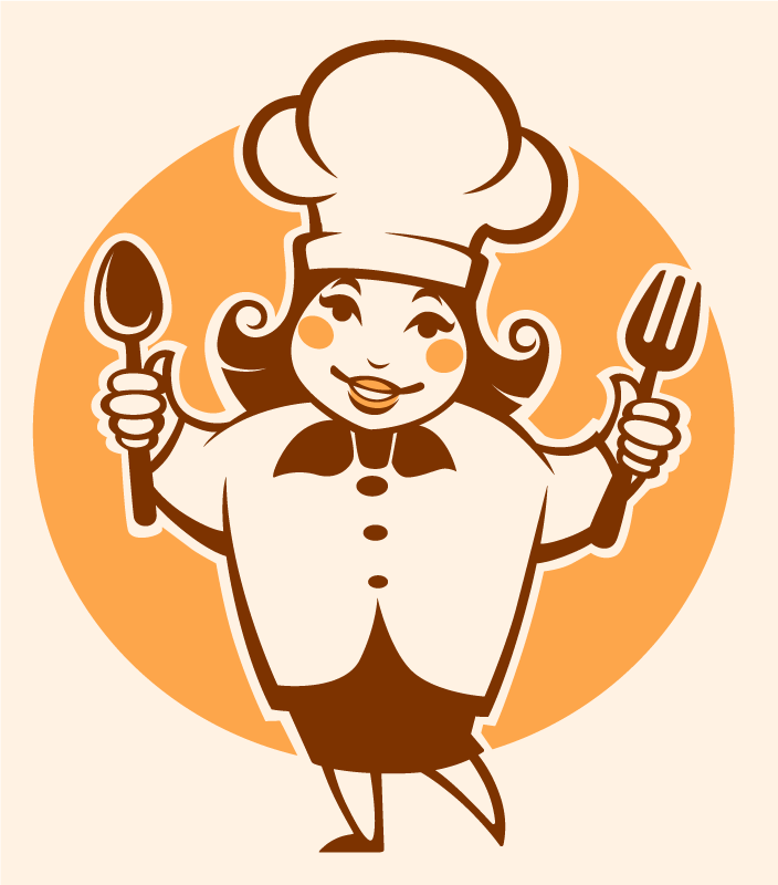 Cheerful Chef Silhouette kitchen mat - TenStickers