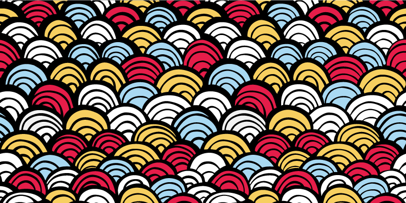 Colorful Semicircles geometric rug - TenStickers