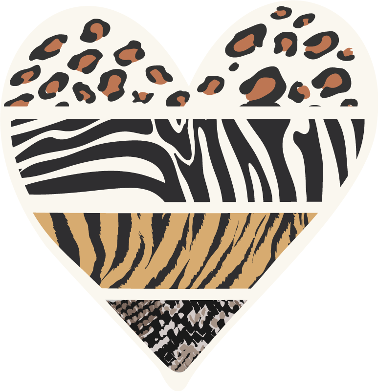 Safari Heart animal print rug - TenStickers