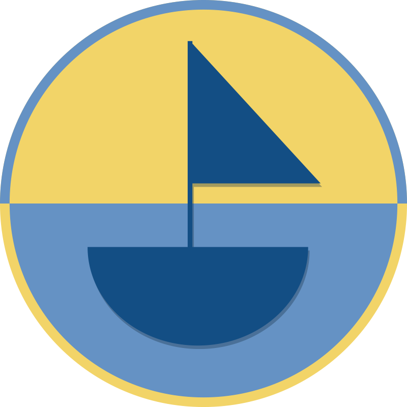 Geometric rug with sailboat pattern - TenStickers