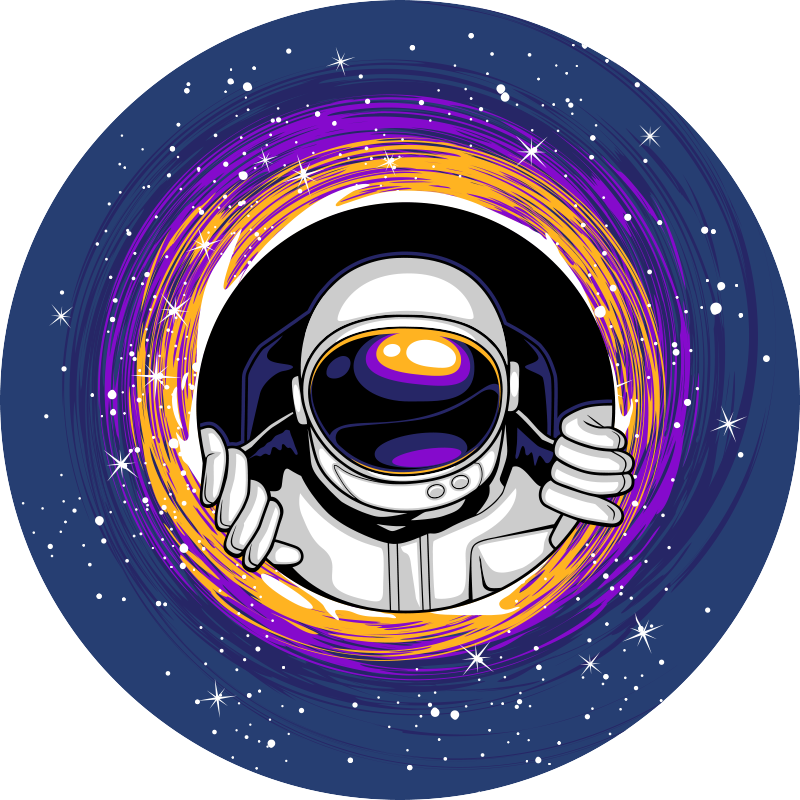 Astronaut in space kids vinyl rug - TenStickers