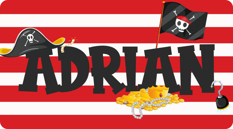 Pirate hat  personalised mat - TenStickers