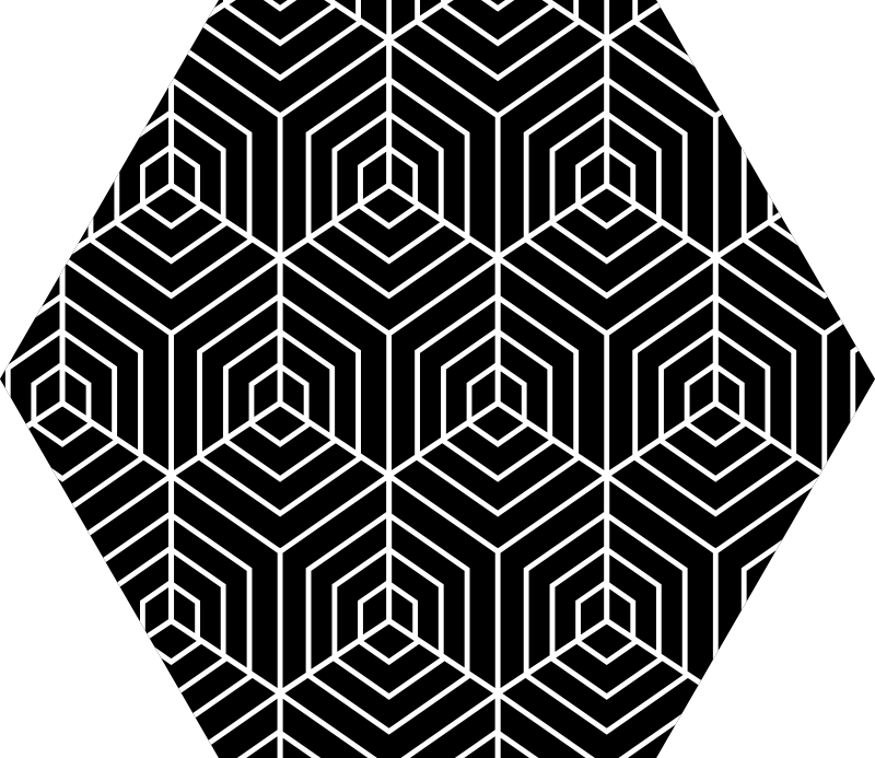 Abstract lines hexagon shape stripes carpet - TenStickers