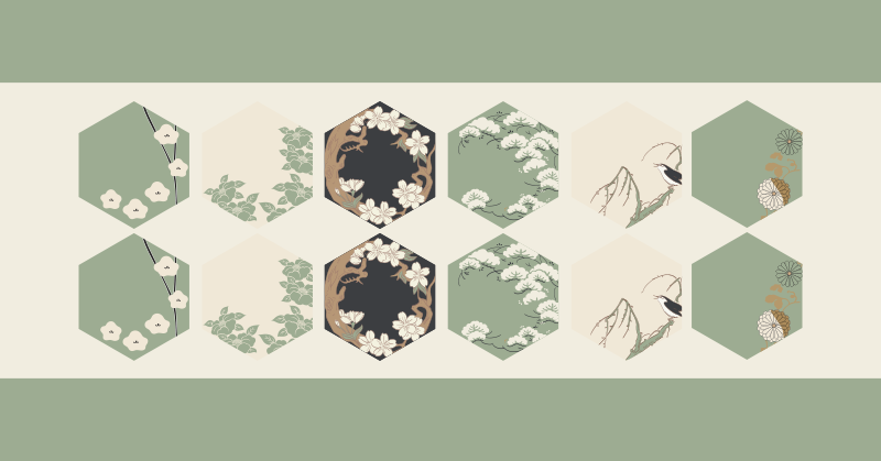 Flowering Hexagons floral rug - TenStickers