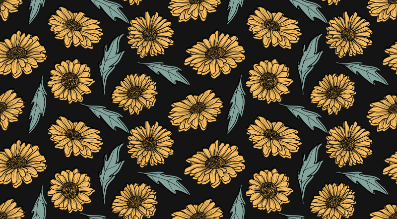 Sunflower Bloom Elegance floral rug - TenStickers