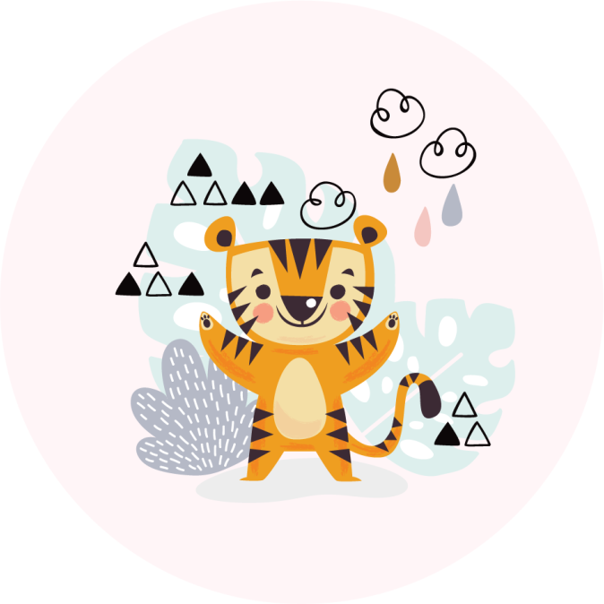 Cheerful Tiger nursery rug - TenStickers