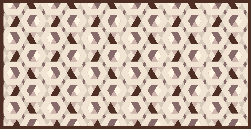 Beige hexagon pattern living room rug - TenStickers