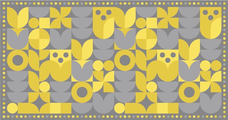 Geometric rug in yellow geometric pattern - TenStickers