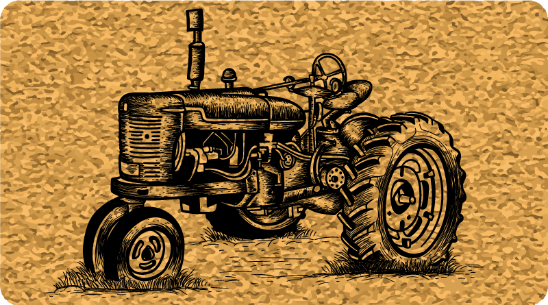 Tractor Silhouette modern rug - TenStickers