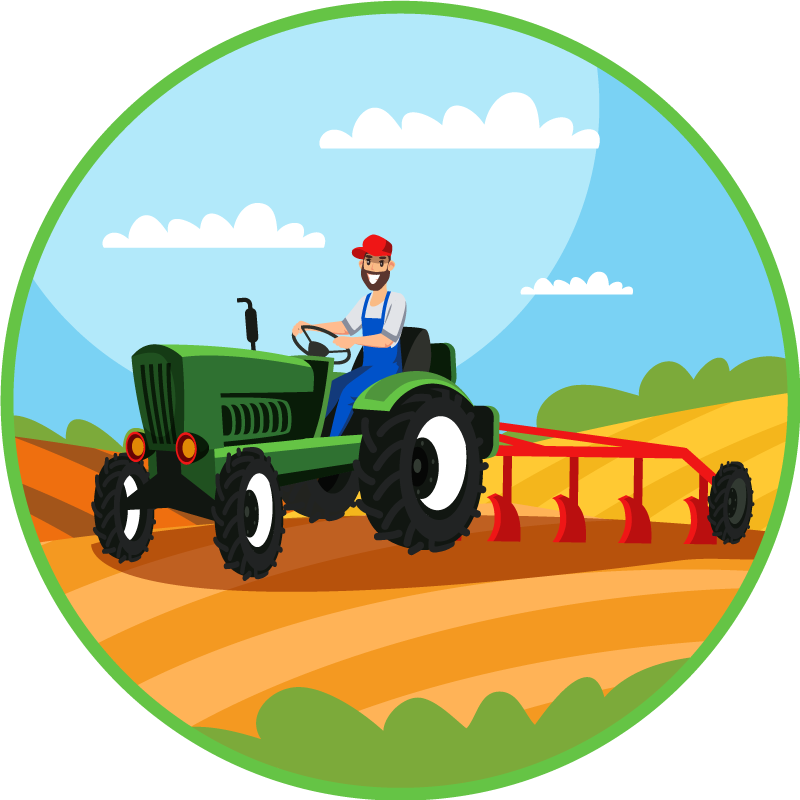Farming Tractor Scene kids carpet - TenStickers