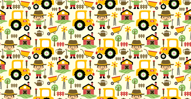 Kids carpet with farm pattern design - TenStickers