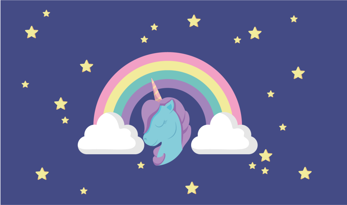 Unicorn Rainbow Graphic kids carpet - TenStickers