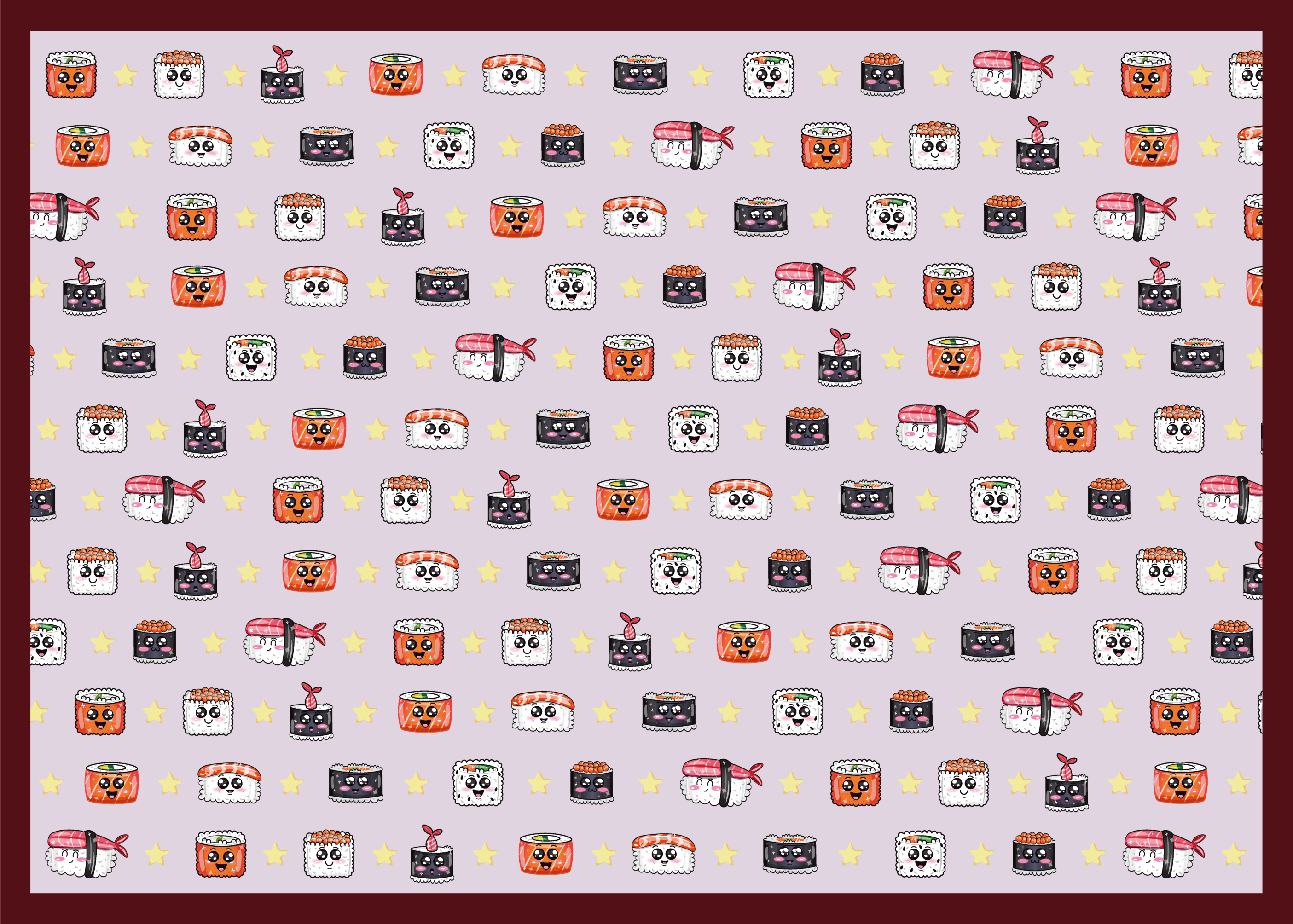 Sushi Cartoon Pattern kids carpet - TenStickers