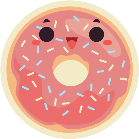 Kids rug animated donut design - TenStickers