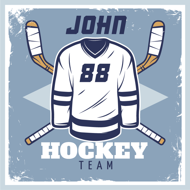 Personalized Hockey Emblem custom floor mat - TenStickers