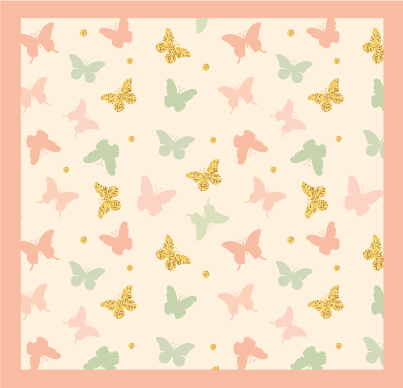 Butterfly Pastels nursery rug - TenStickers