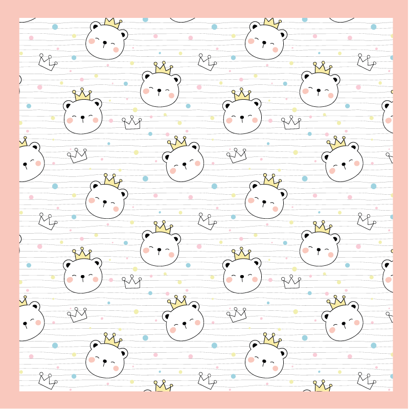 Crowned Animal Characters kids rug - TenStickers