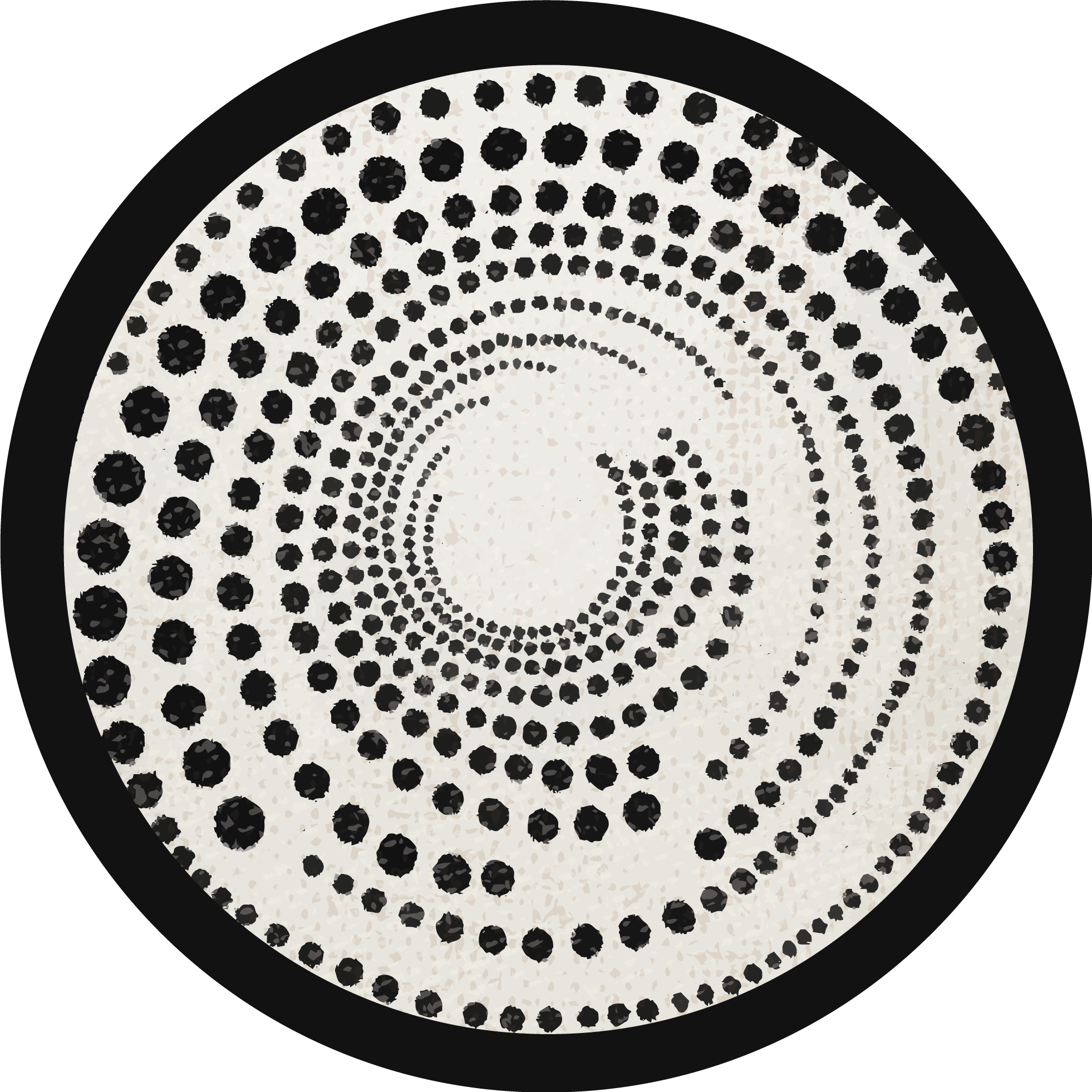 Polka dot broken circle geometric rug - TenStickers