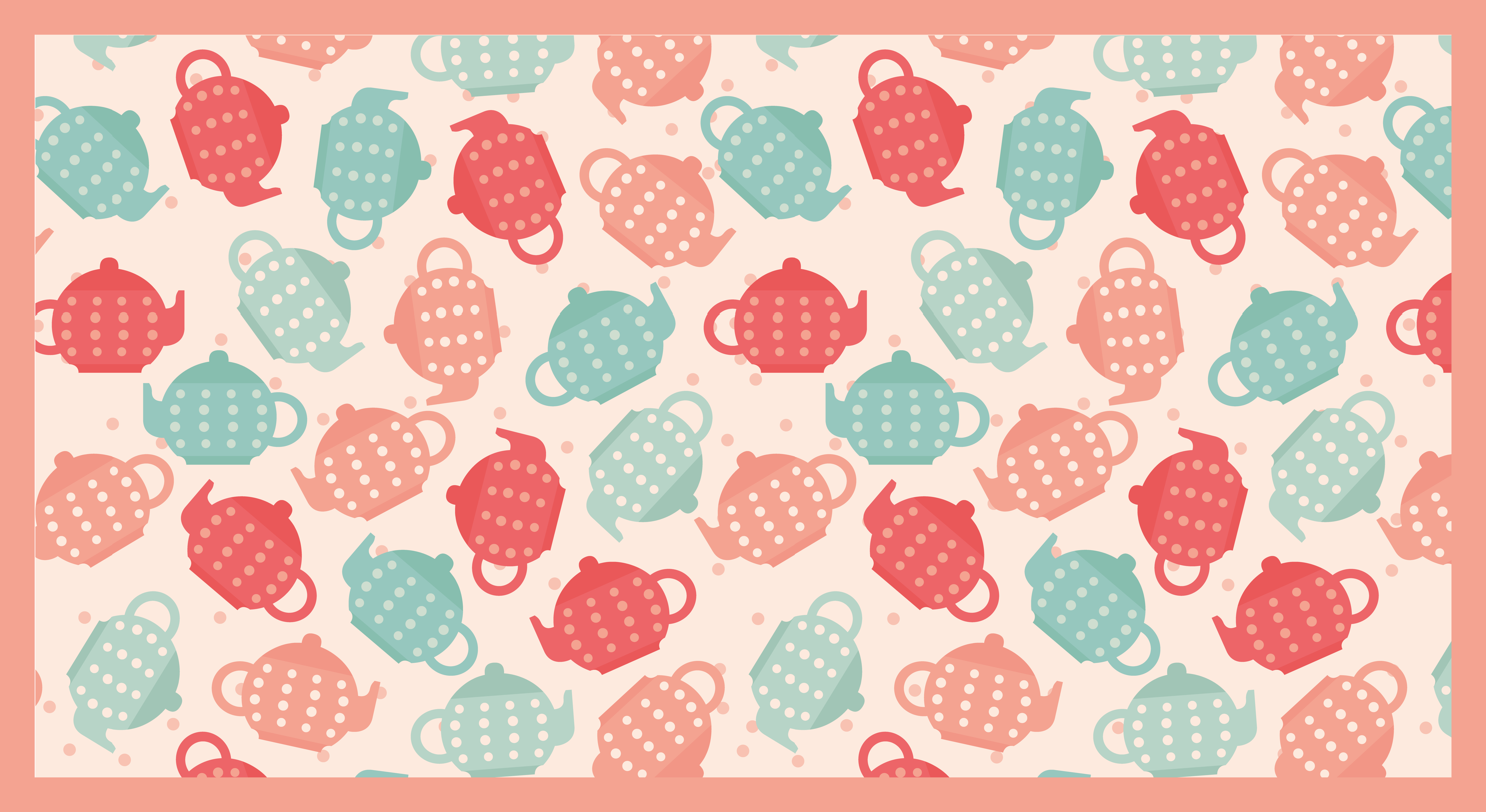 Kids rug with teapot designs - TenStickers