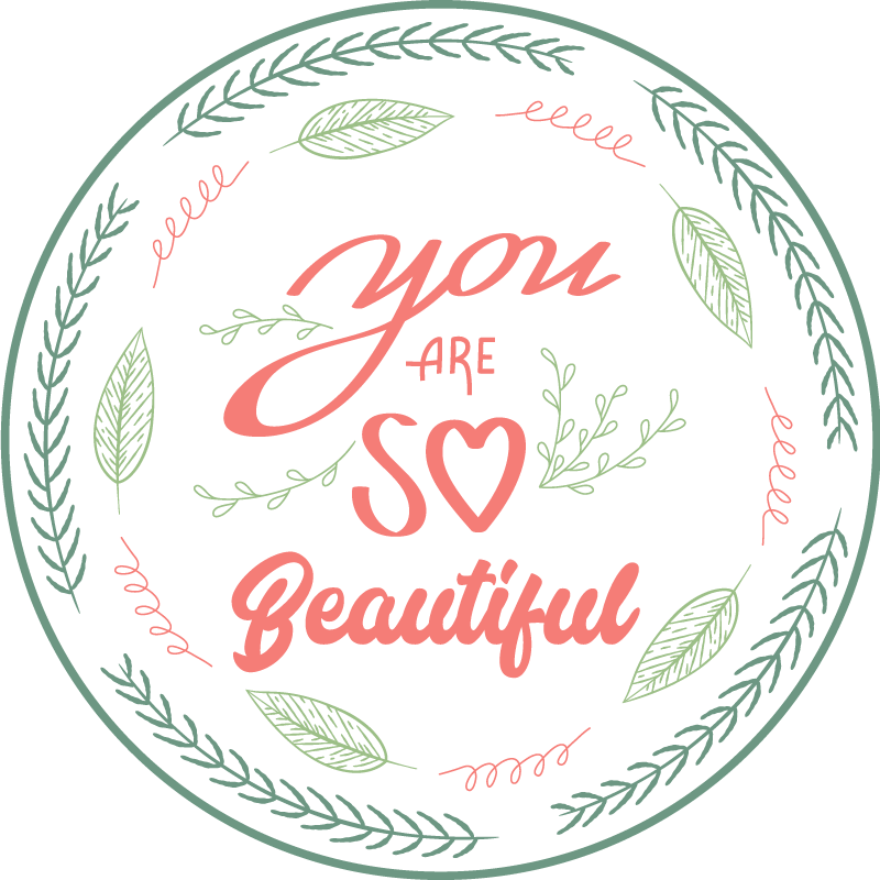 You are so beautiful floral wreath quote rug - TenStickers