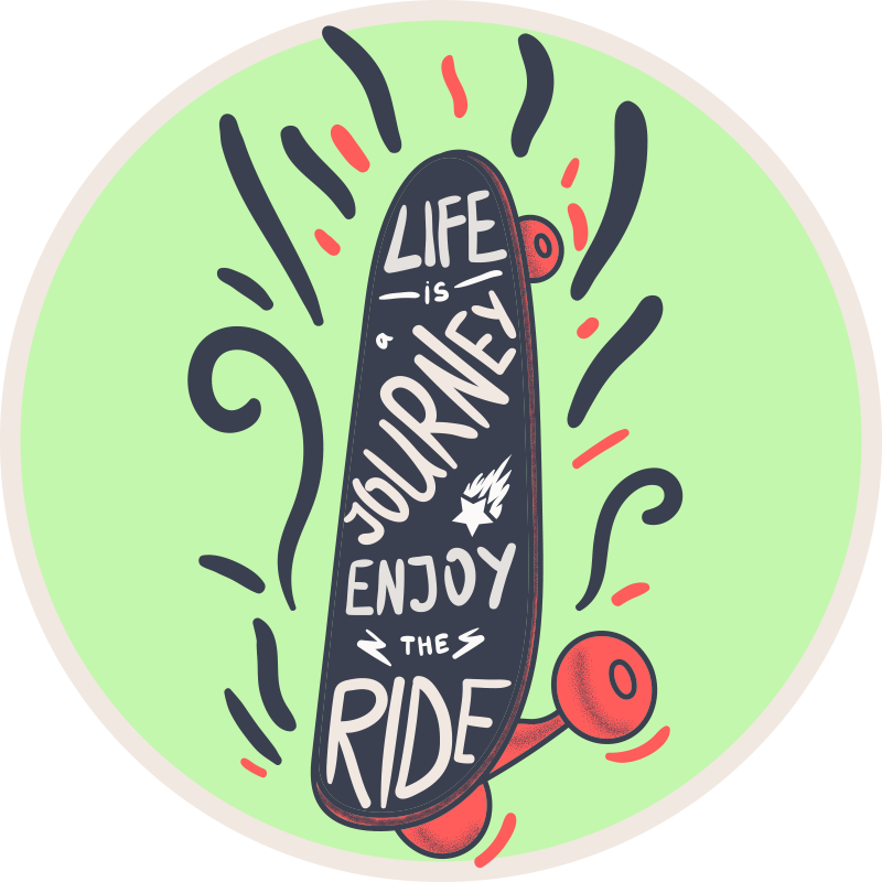 Skateboard phrases custom rug - TenStickers