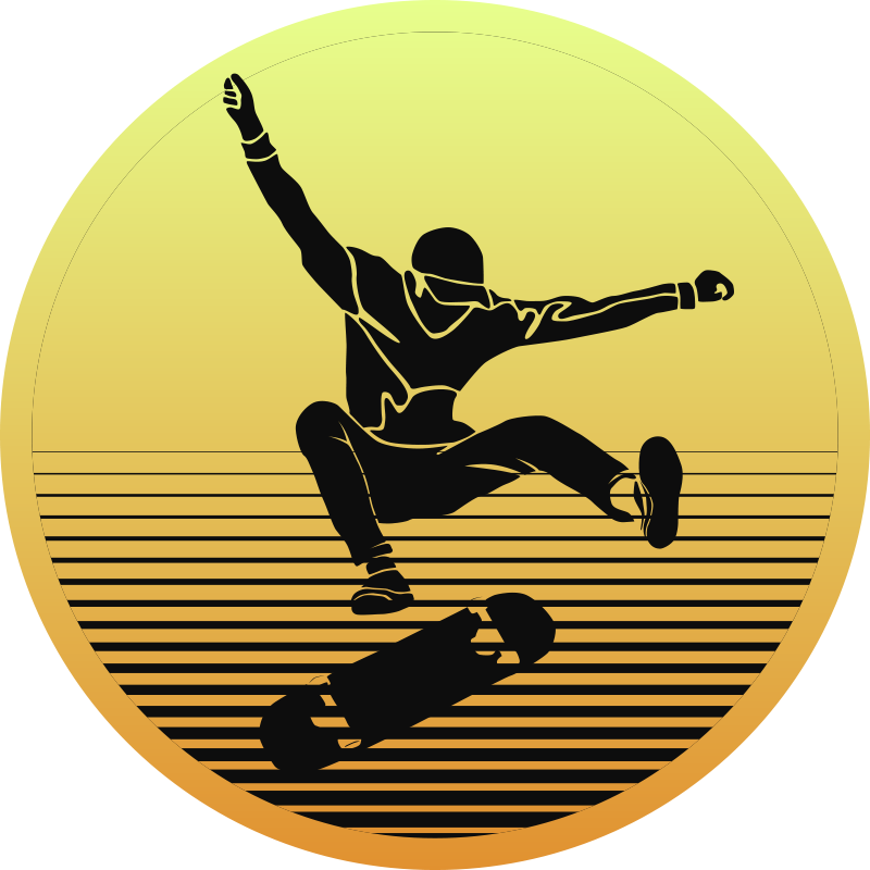 Skateboarding Silhouette teenage bedroom rug - TenStickers