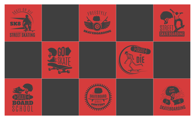 Skateboard Themed game rug - TenStickers