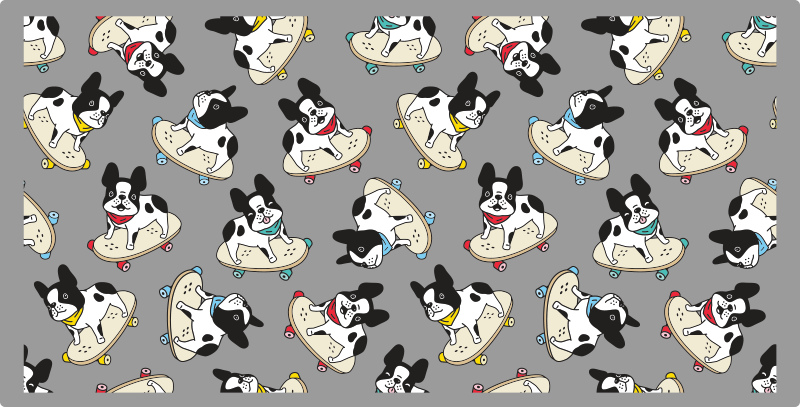 Skating Dogs Pattern kids carpet - TenStickers