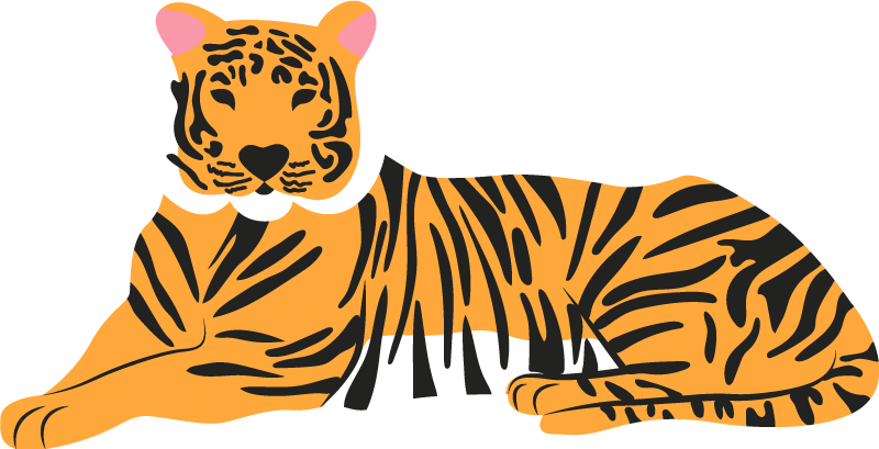 Animal mat with tiger artwork - TenStickers