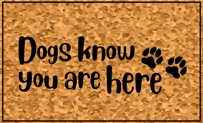 Dogs Welcome Visitors quote rug - TenStickers
