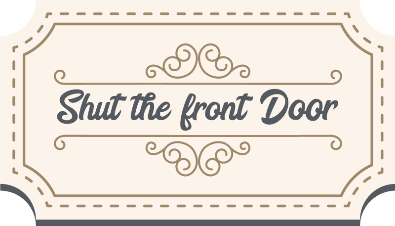 Shut Front Door quote rug - TenStickers