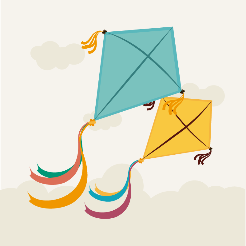 Flying Kites Illustration kids carpet - TenStickers