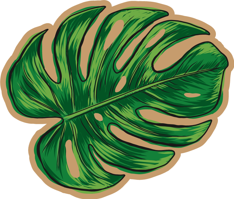 Tropical Leaf Shape floral rug - TenStickers