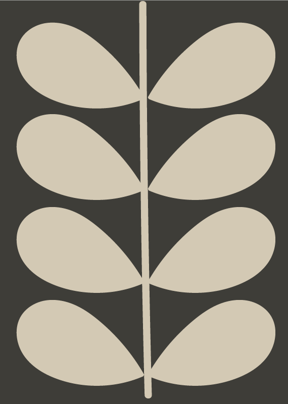 Dark Orla Kiely modern vinyl rug - TenStickers
