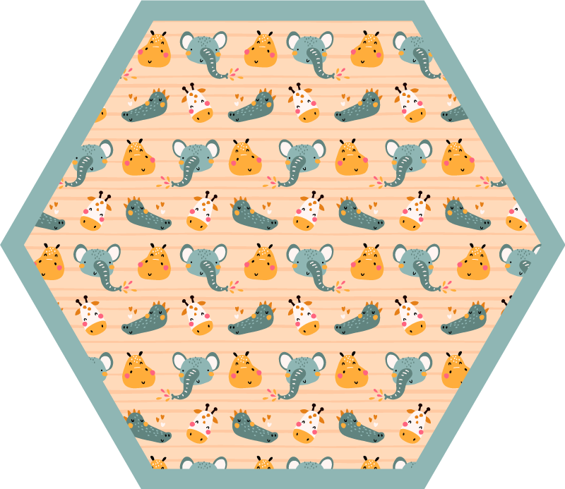 Safari Animal Patterns kids rug - TenStickers