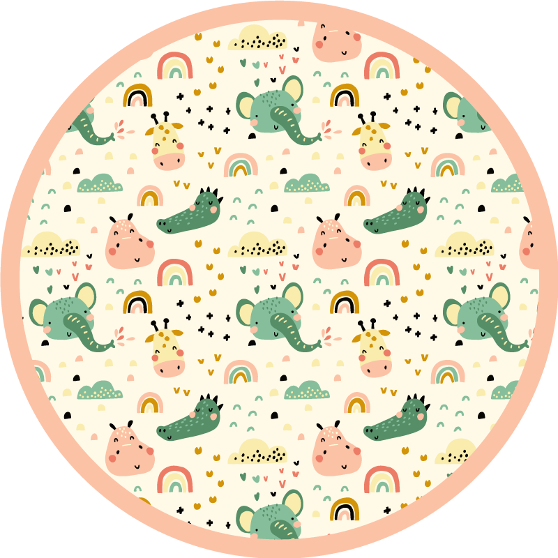 Nordic animal pattern kids rug - TenStickers