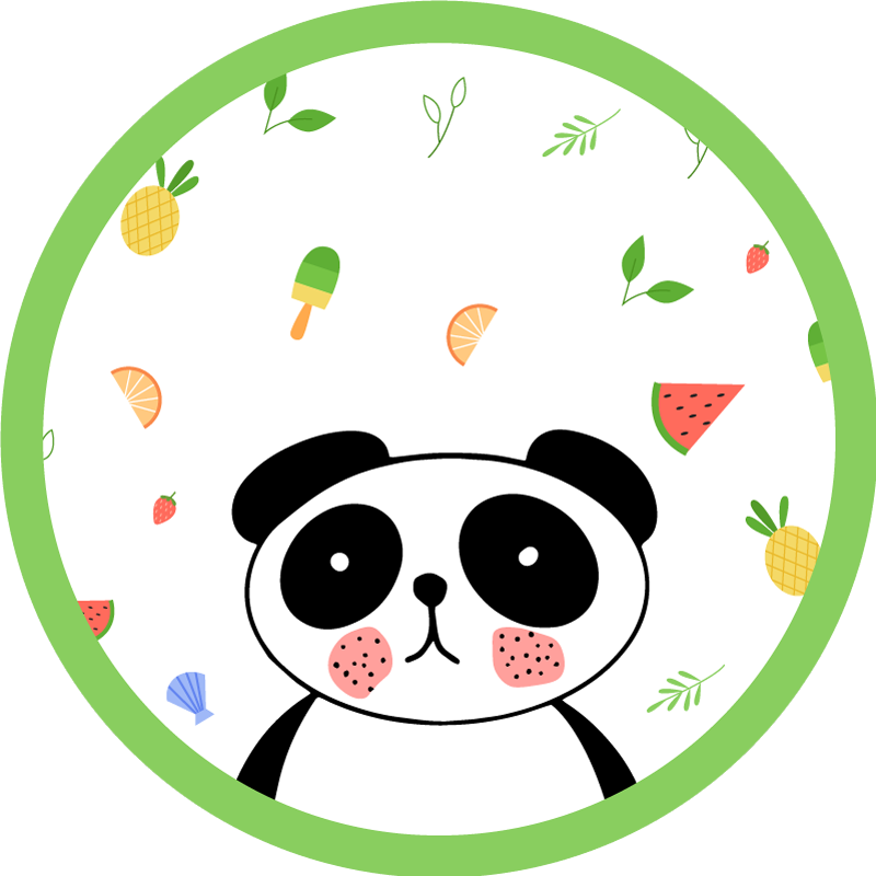 Cute Panda Circle kids carpet - TenStickers