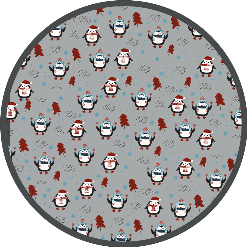 Festive Penguin Motif christmas rug - TenStickers