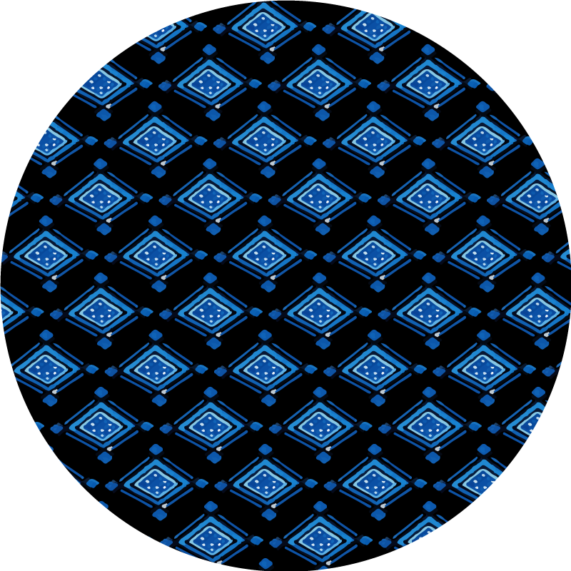 Blue Diamond Pattern geometric rug - TenStickers