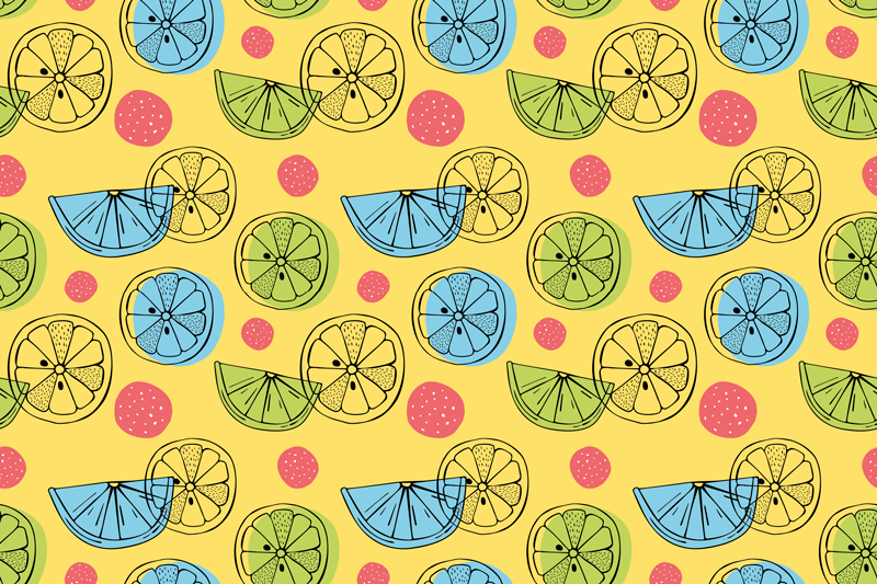 Fruit slice patterns kitchen mat - TenStickers