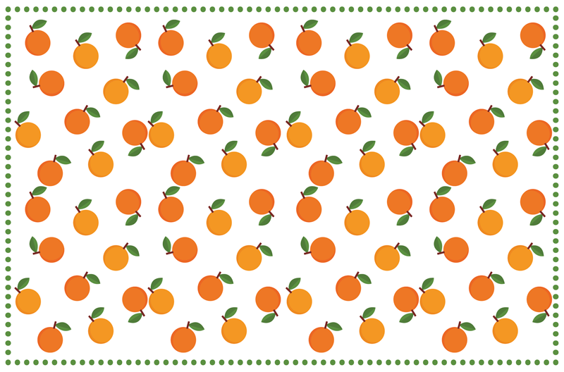 Orange Citrus Pattern kitchen vinyl mat - TenStickers