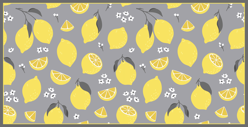 Lemon Slice Concept kitchen vinyl mat - TenStickers