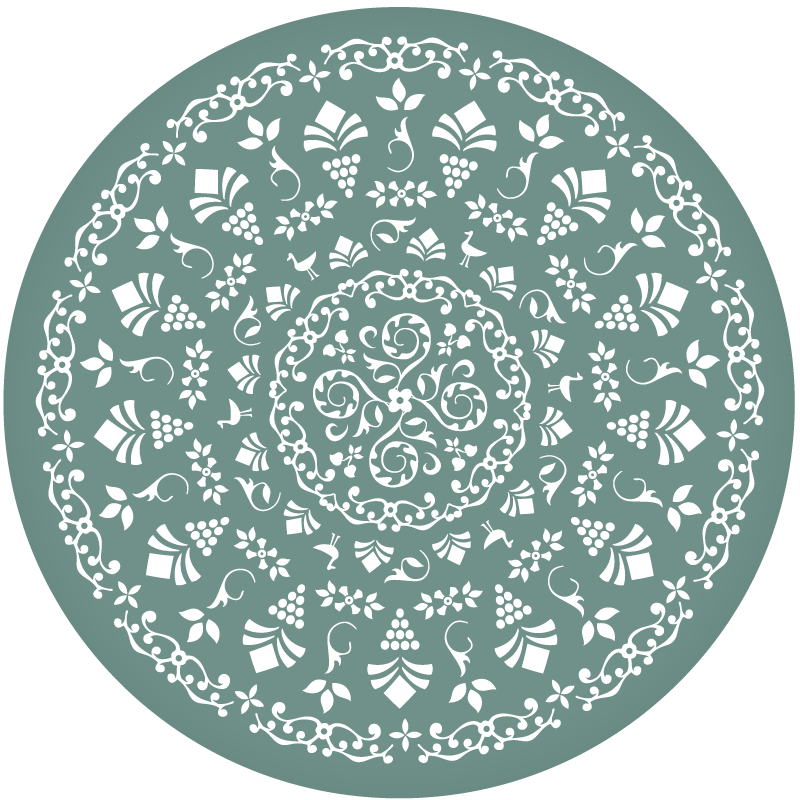 Floral Pattern Motif mandala rug - TenStickers