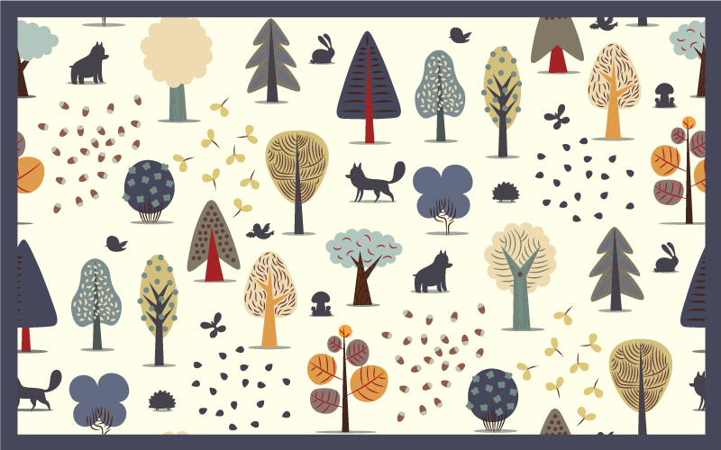 Nordic nature inspired kids carpet - TenStickers
