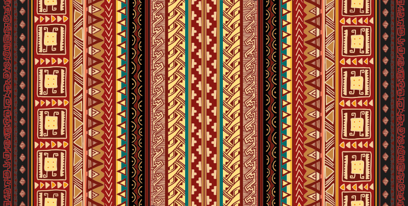 Bedroom carpet with ethnic stripe patterns - TenStickers