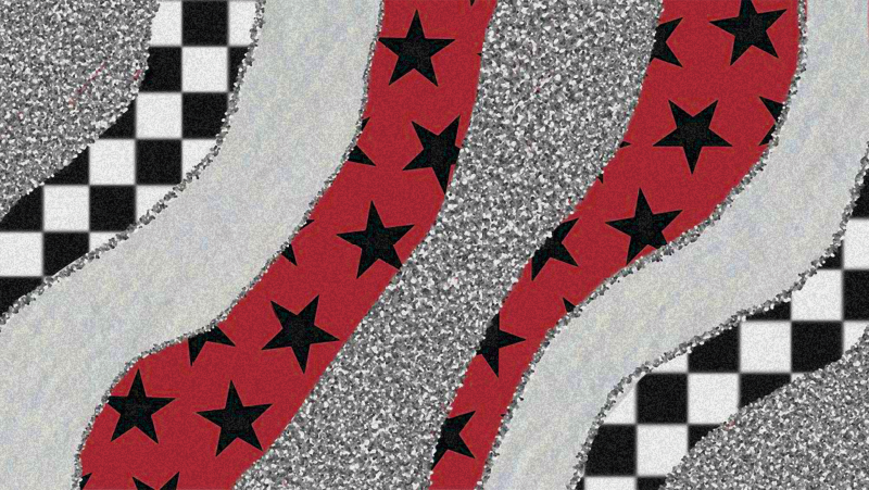 Starry red waves texture rug - TenStickers