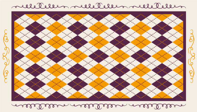 Geometric Chevron Motif tile carpet - TenStickers