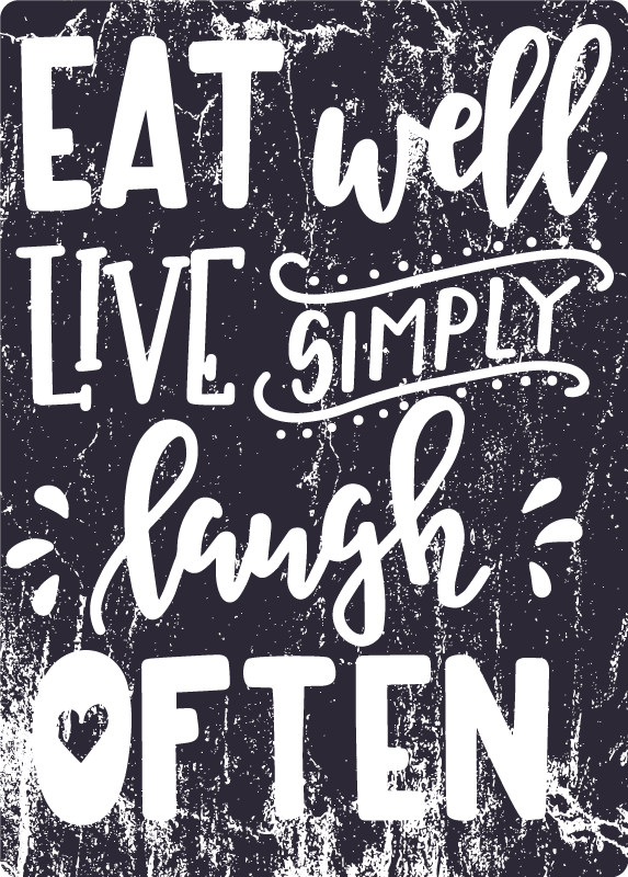 Eat well and laugh often kitchen vinyl mat - TenStickers