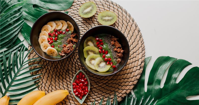 Tropical fruit bowls kitchen mat - TenStickers