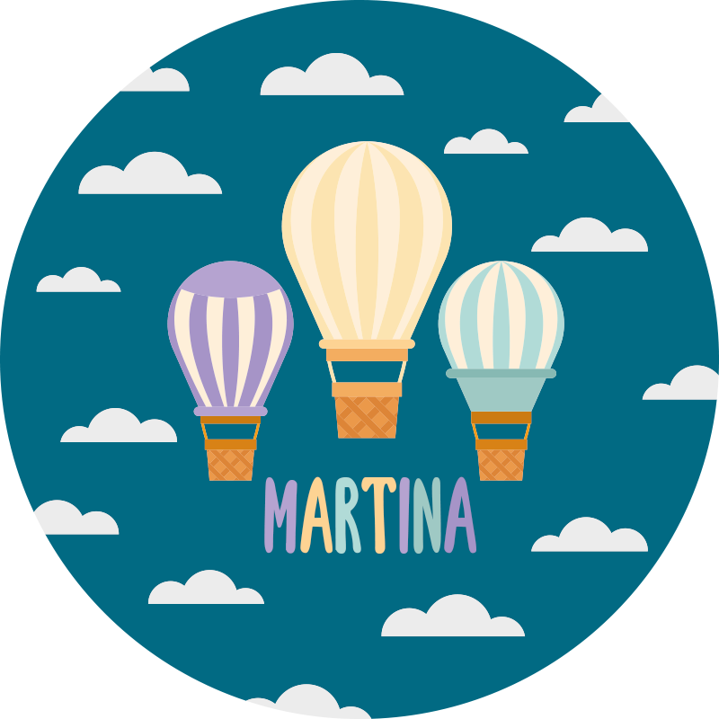 Air balloons with name kids rug - TenStickers